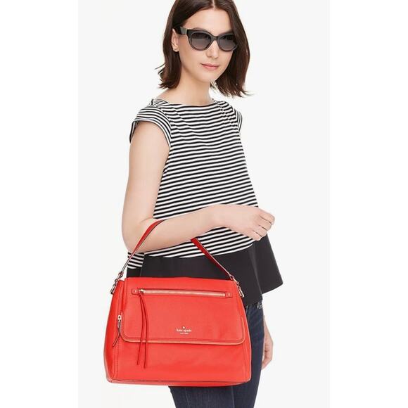 Kate Spade Red Leather Cobble Hill Toddy Shoulder Bag - Picture 1 of 11